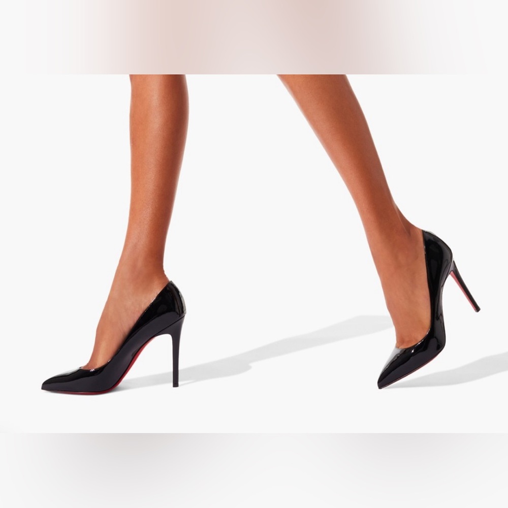 Authentic Used Christian Louboutin Pigalle Follies Patent Black size 38